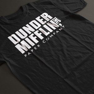 Dunder Mifflin The Office  T-Shirt. Black. Multiple Sizes. Fast Shipping!